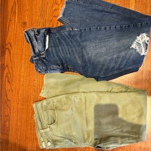 Old Navy Blue and Green Jeans Size 12